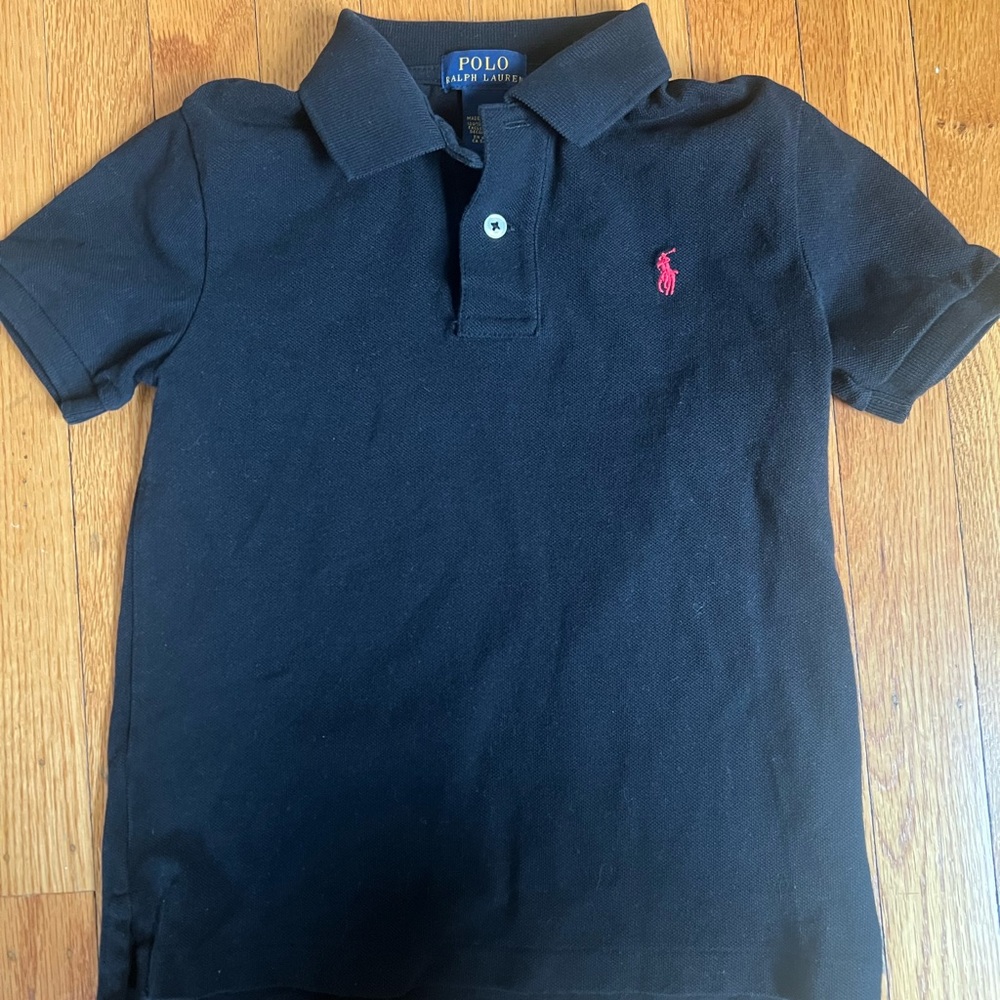Polo by Ralph Lauren Kids Navy Polo Shirt with red Logo